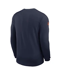 Nike Men's Navy Denver Broncos Sideline Coach Uv Performance Long Sleeve T-Shirt