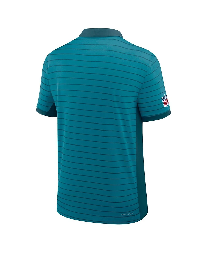Nike Men's Teal Jacksonville Jaguars Sideline Victory Stripe Performance Polo Shirt
