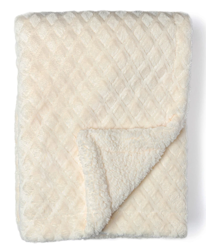 3 Stories Trading Diamond Plush Sherpa Baby Blanket