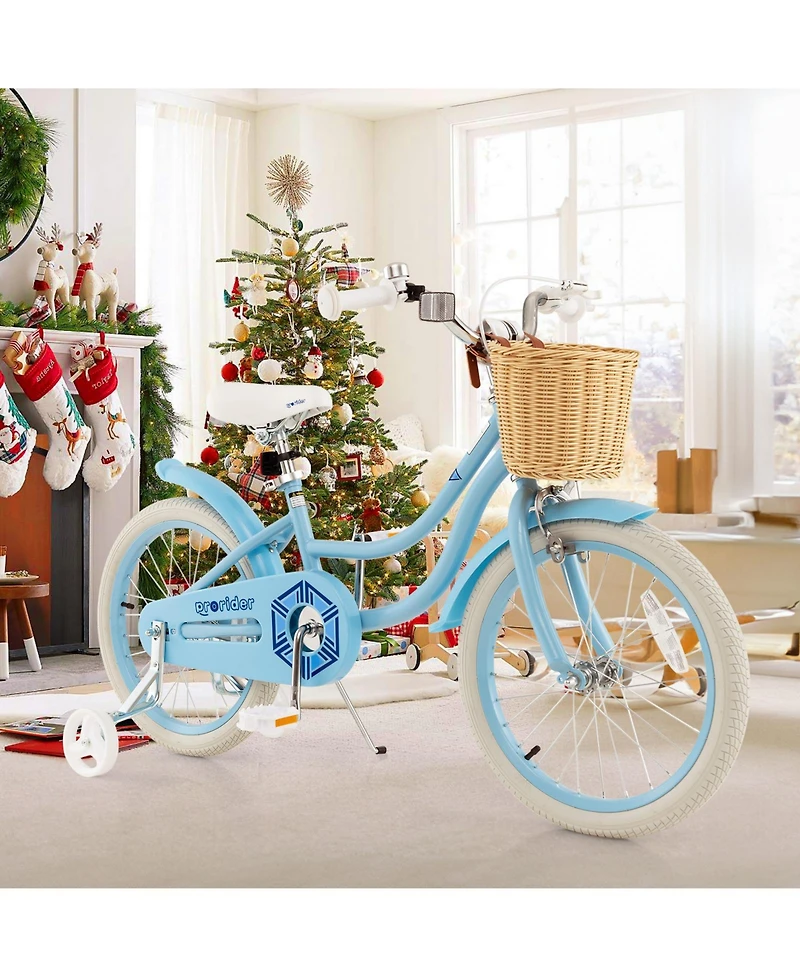 18-Inch Kids Bike with Training Wheels and Adjustable Handlebar Seat