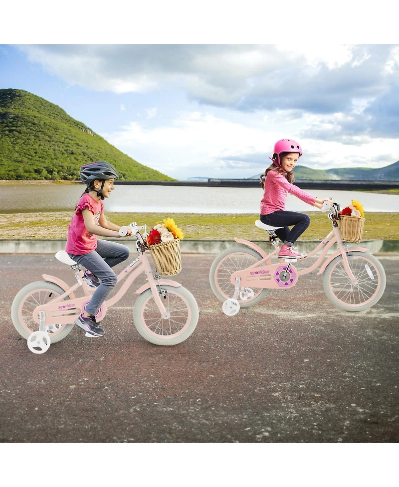 14-Inch Kids Bike with Training Wheels and Adjustable Handlebar Seat