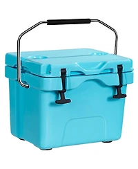 16 Quart 24-Can Capacity Portable Insulated Ice Cooler with 2 Cup Holders