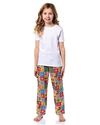 Scooby-Doo Girls' All-Over Print Square Icons Lounge Kids Pajama Pants Sleepwear