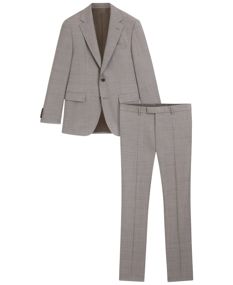 Boss by Hugo Men's Checked Virgin Wool Regular-Fit Suit