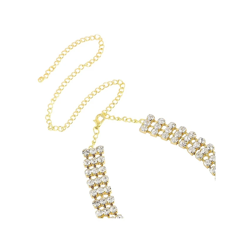 Sohi Crystal Multi-Layer Necklace