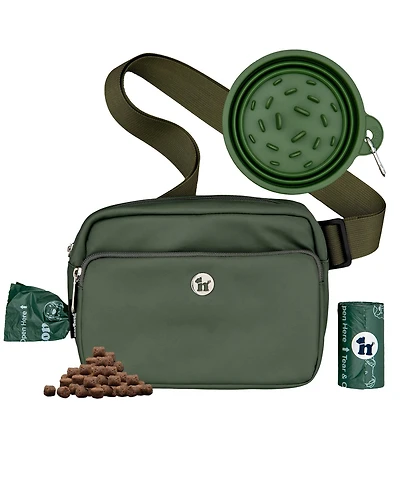 Puppington 3-in-1 Dog Walk Bag & Travel Bowl with Matching Planet-Safe poop Bags