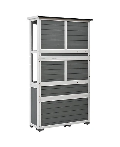 Mondawe 63"H Wood Storage Cabinet,Waterproof Greenhouse with Lockable Door