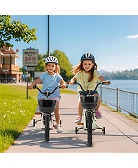 Kids Bike with Training Wheels Adjustable Seat Handlebar for Ages 4 to 7