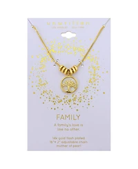 Unwritten Mother of Pearl Family Tree Pendant Necklace