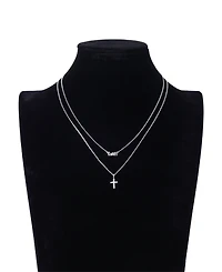 Unwritten Cubic Zirconia Faith Duo Necklace Set