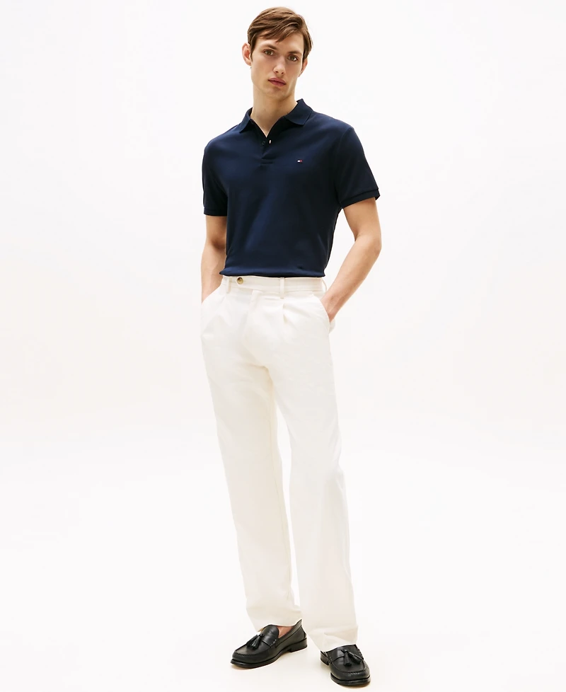 Tommy Hilfiger Men's Regular-Fit Liquid Cotton Collar Stripe Detail Polo Shirt
