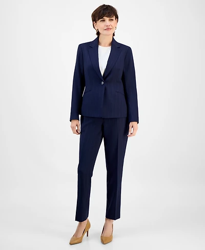 Le Suit Women's Notch-Collar One-Button Pantsuit Set, Regular & Petite