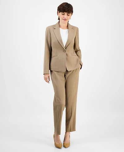 Le Suit Women's Notch-Collar One-Button Pantsuit Set