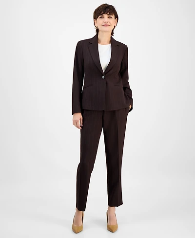 Le Suit Women's Notch-Collar One-Button Pantsuit Set, Regular & Petite