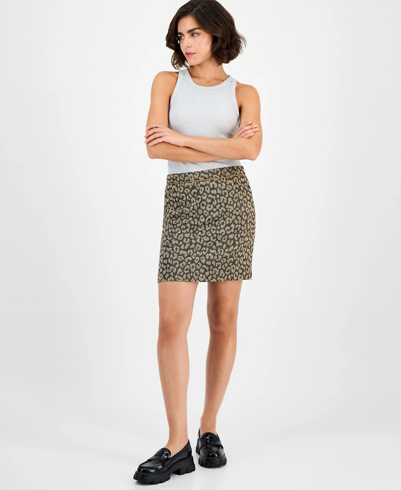 Boss Orange Women's Leopard-Print Slim Mini Skirt