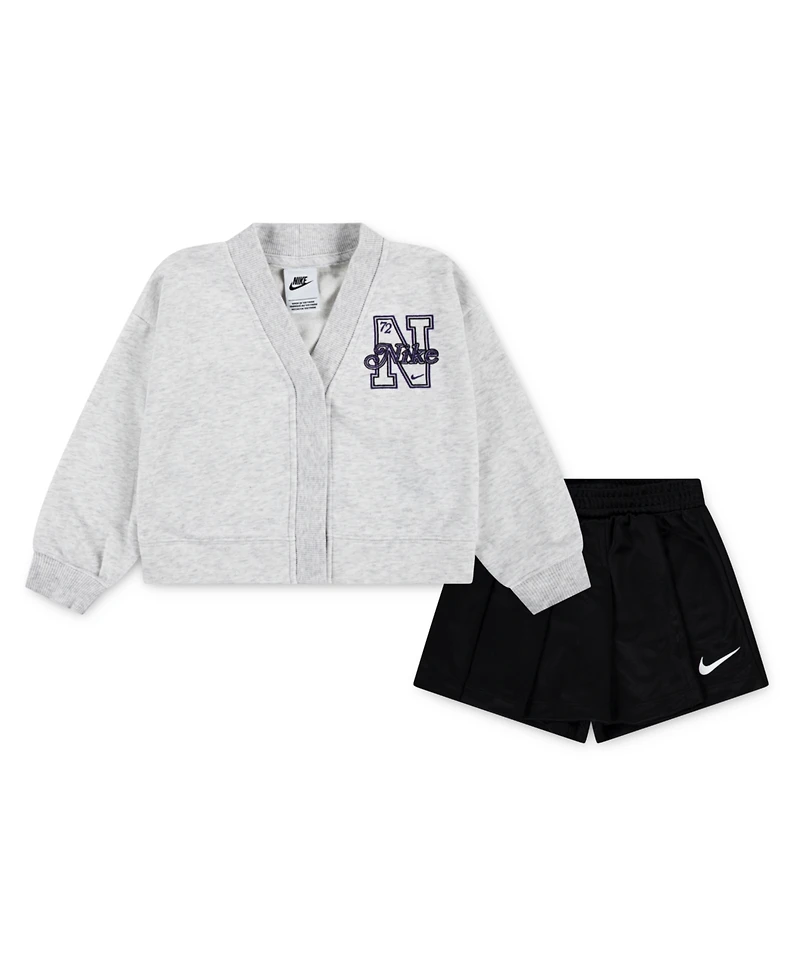 Nike Toddler Girls 2-Piece Varsity Prep Cardigan and Skort Set
