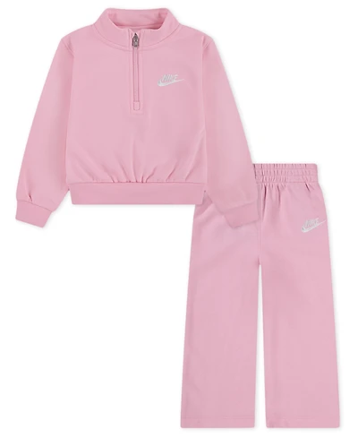 Nike Toddler Girls 2-Piece Wide Leg Club Fleece Top and Pants Set
