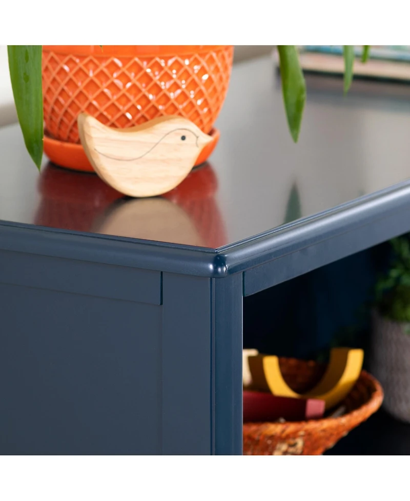 Guidecraft Taiga 3-Shelf Bookcase - Navy: 42" Bookshelf and Storage Unit for Bedrooms or Playrooms, Wooden Shelving Books, Toys, School Supplies