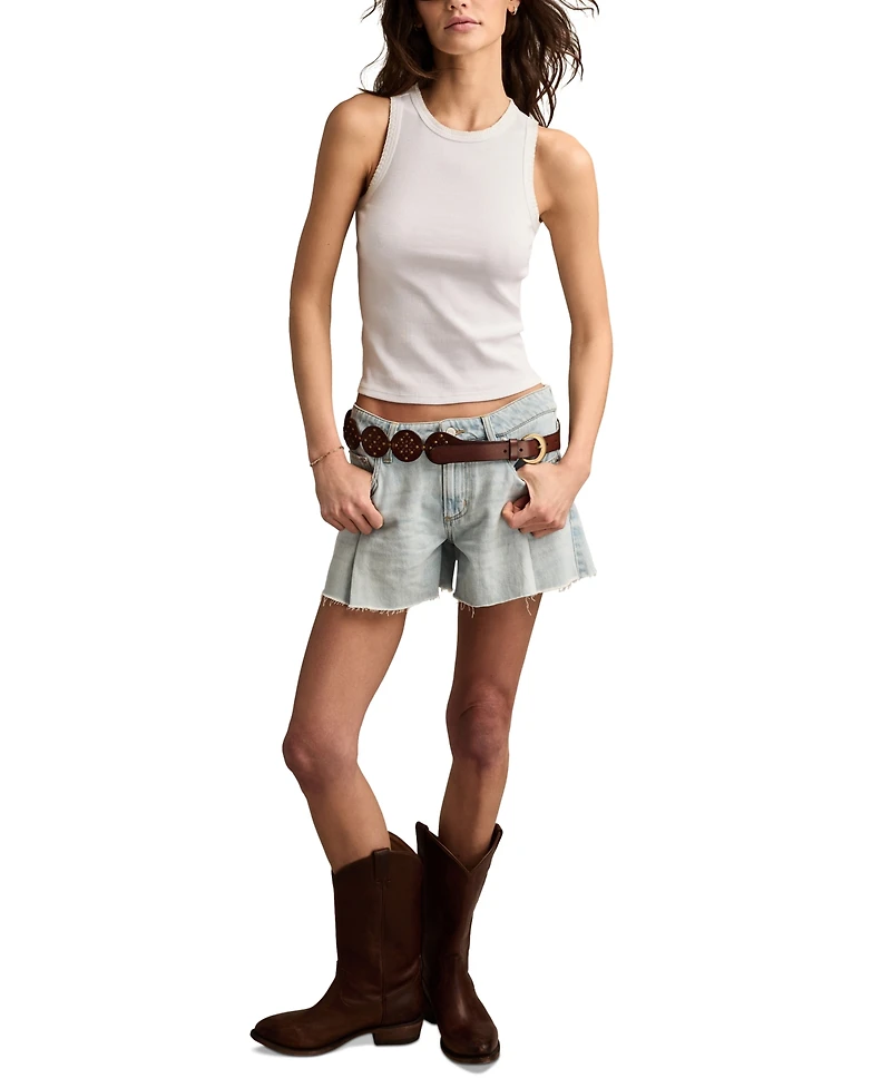 Lucky Brand Women's Crochet-Trim Crewneck Tank Top