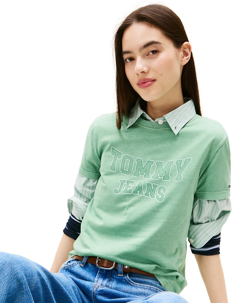 Tommy Jeans Women's Regular Varsity Cotton T-Shirt
