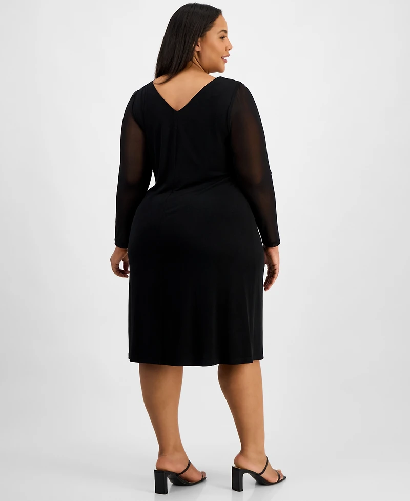Connected Plus Asymmetric Sequin Panel Dress