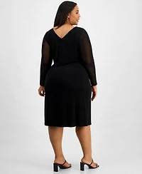 Connected Plus Asymmetric Sequin Panel Dress