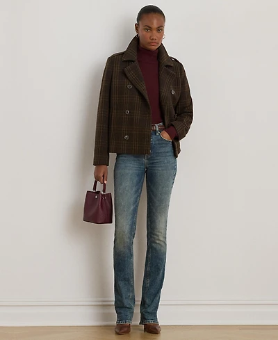 Lauren Ralph Women's Short Double-Breasted Wool Coat