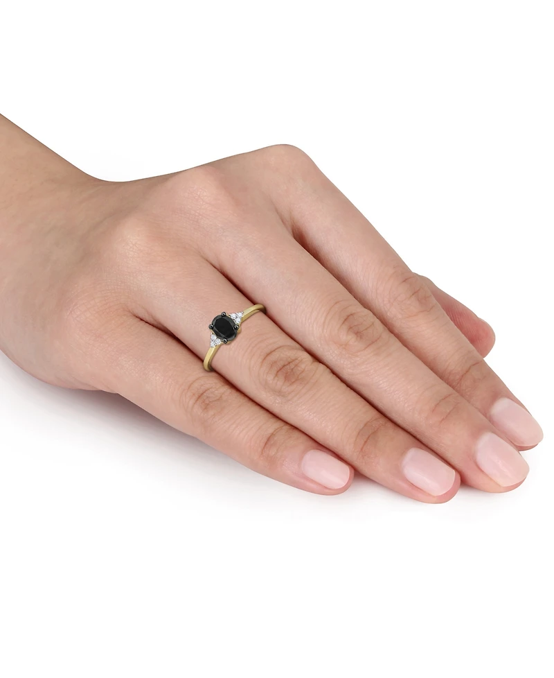 Black Diamond Oval Engagement Ring (1 ct. t.w.) 14k Gold