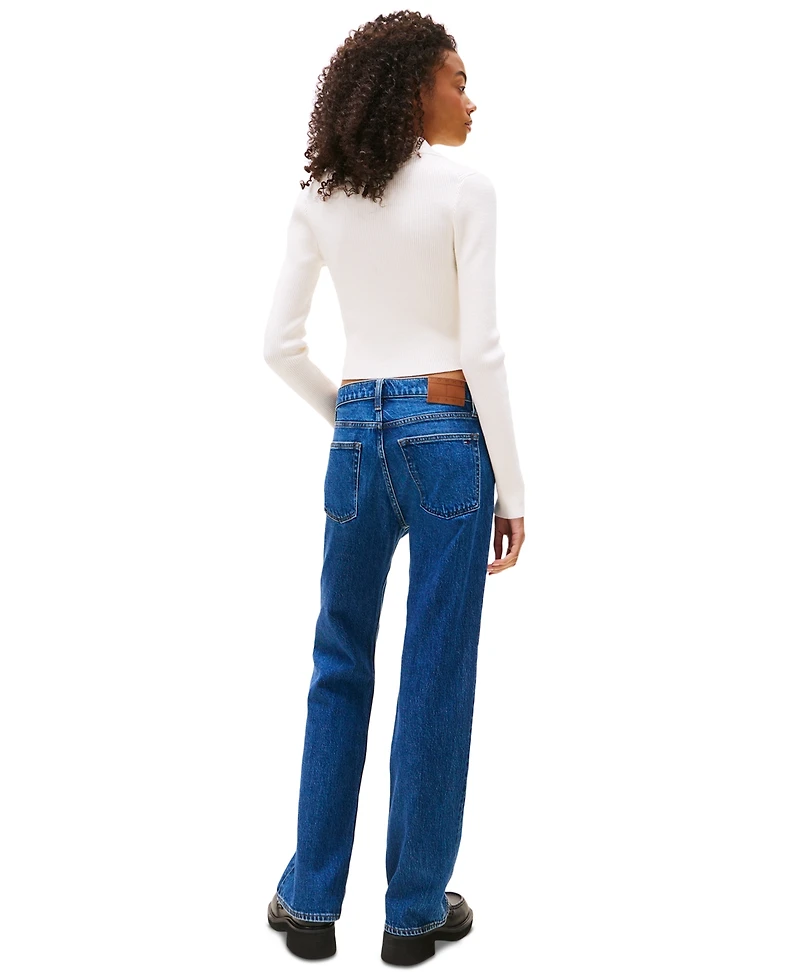 Tommy Jeans Women's Essential Polo Long-Sleeve Cotton Sweater
