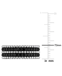 Black Diamond Double Row Beaded Eternity Band (1-1/6 ct. t.w.) 14k Gold