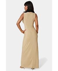 Bebe Women's Twist Front Cut Out Maxi Dress