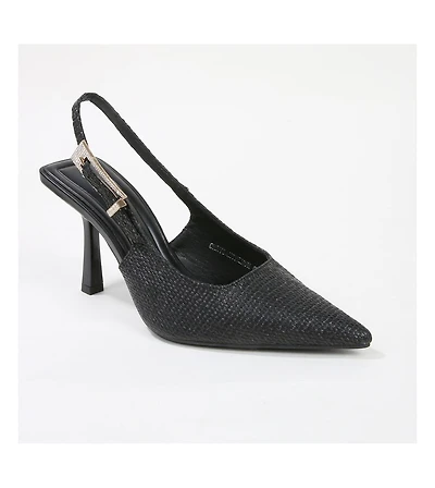 Chrysanthemum Raffia Slingback Pump Heels