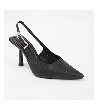 Chrysanthemum Raffia Slingback Pump Heels