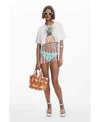Desigual Women's Pineapple cropped T-shirt
