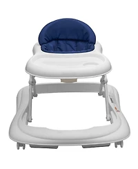 Slickblue Kids Anti-Rollover Foldable Baby Walker with Adjustable Height Wheels and Feeding Tray