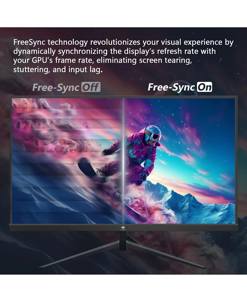 Z-edge 24.5" 1080P Full Hd 300Hz (DP) 240Hz (HDMI) 1ms Ips Gaming Monitor, HDMI x2, DP x2, Support Wall Mount 75 x 75mm