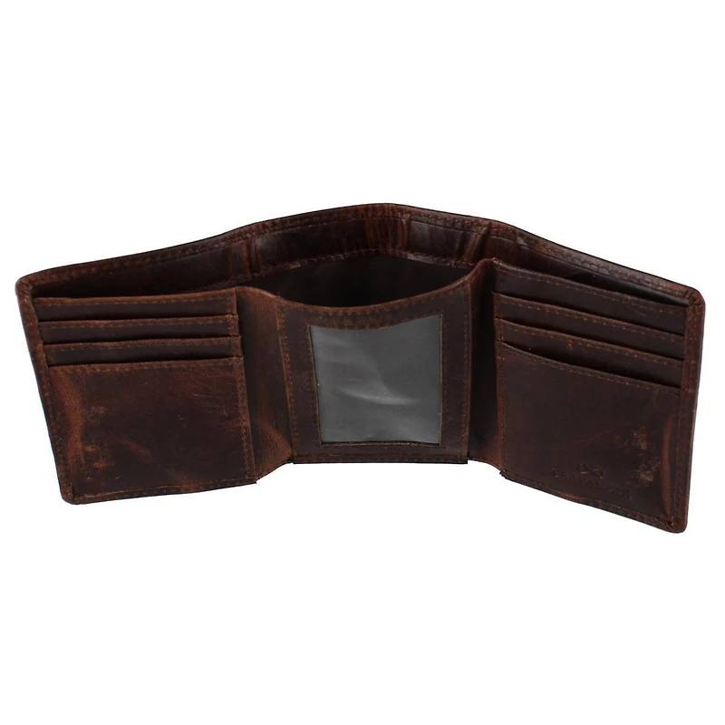 Trafalgar Men's Tennyson Tri-Fold Genuine Leather Wallet with Id Window