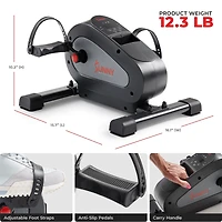 Sunny Health & Fitness Smart Motorized Mini Exercise Bike with 18 Speed Levels, Free SunnyFit App Bluetooth Link