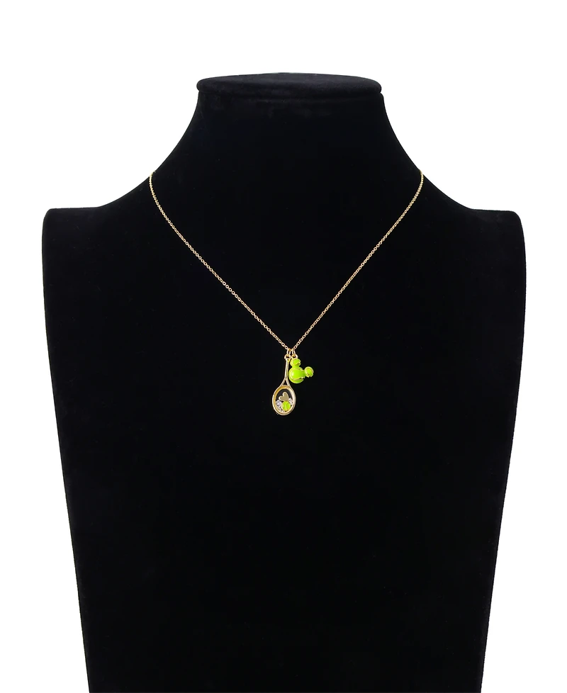 Disney Mickey Mouse Crystal Tennis Shaker Charm Necklace