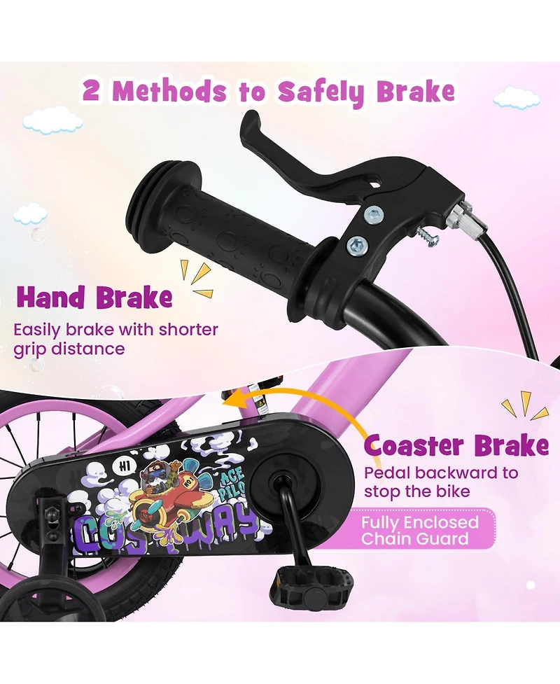 12 Inch Kids Bike for 3-8 Years Old Sport Bicycle with Adjustable Handlebar and Saddle