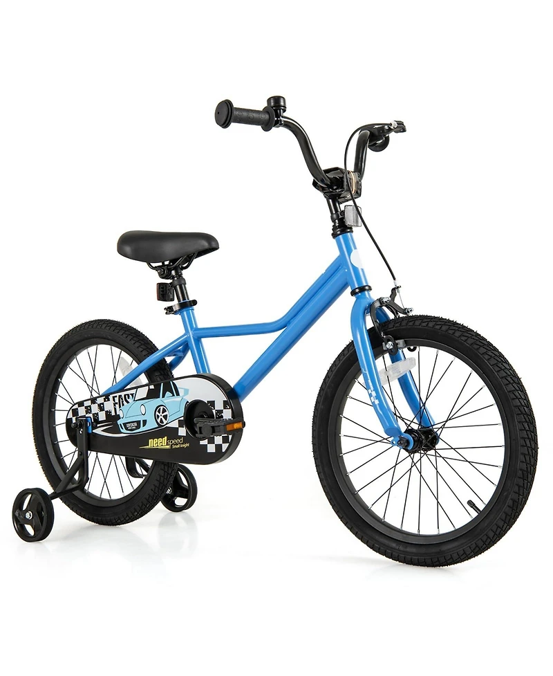 18 Inch Kids Bike with Removable Training Wheels for Aged 3-8 Years Old