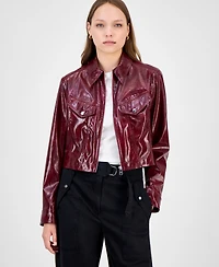 Boss Orange Women's Faux-Leather Cropped Jacket