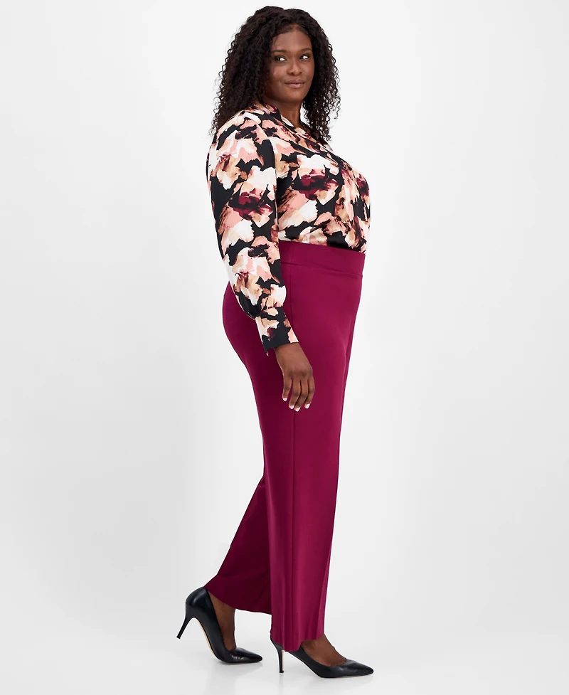 Anne Klein Plus Pull-On Wide-Leg Pants