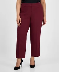 Le Suit Plus Notched Collar One-Button Pantsuit