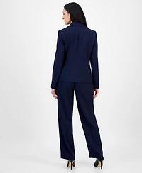 Le Suit Women's Notched Collar Wide-Leg Pantsuit Set, Regular & Petite