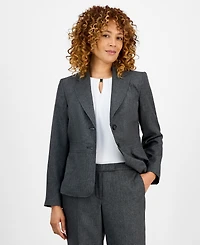 Le Suit Women's Notched Collar Wide-Leg Pantsuit Set, Regular & Petite