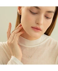 Sterling Silver 18k Gold Plated Colette Chic Ribbon Stud Earrings