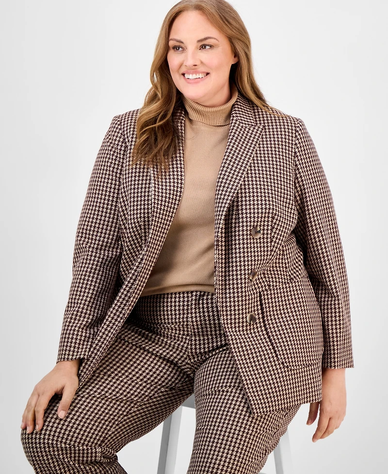 Anne Klein Plus Houndstooth Blazer