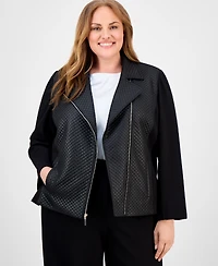 Anne Klein Plus Quilted Moto Jacket