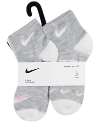 Nike Little Girls Ankle Socks, 6 Pack